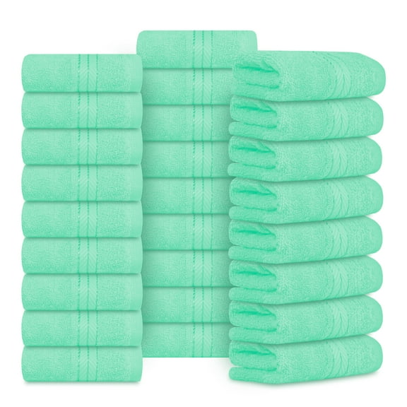 Casa Lino 26Pcs Washcloths (12" x 12") - 100% Cotton, 400GSM, Ultra Soft & Highly Absorbent (Sky Blue)