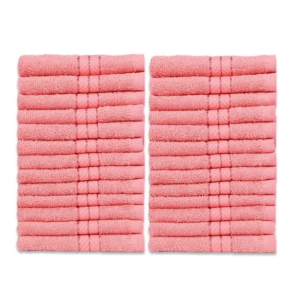 Casa Lino 26Pcs Washcloths (12" x 12") - 100% Cotton, 400GSM, Ultra Soft & Highly Absorbent (Soft Berry)