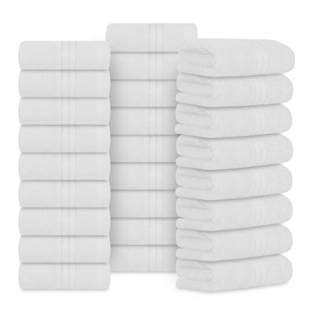 Casa Lino 26Pcs Washcloths (12" x 12") - 100% Cotton, 400GSM, Ultra Soft & Highly Absorbent (White)