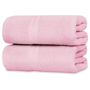Casa Lino 2Pc Premium Bath Sheets (Extra Large) for Adults (72" x 36") - 100% Cotton, 400GSM, Ultra Absorbent (Blush)