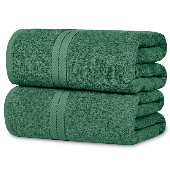Casa Lino 2Pc Premium Bath Sheets (Extra Large) for Adults (72" x 36") - 100% Cotton, 400GSM, Ultra Absorbent (Green)