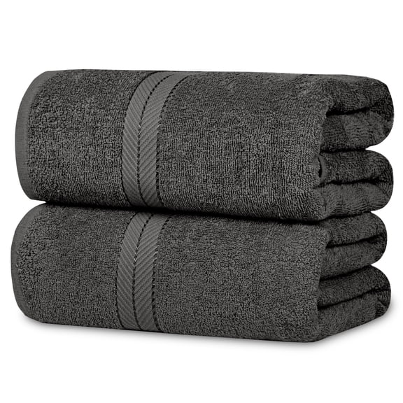 Casa Lino 2Pc Premium Bath Sheets (Extra Large) for Adults (72" x 36") - 100% Cotton, 400GSM, Ultra Absorbent (Smokey Grey)