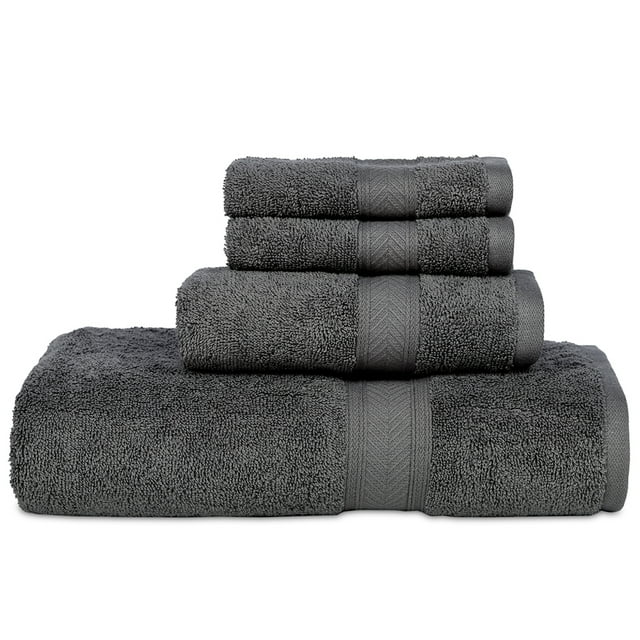 Casa Lino 4Pc Bath Towel Set 100 Cotton, 1 Bath Towel, 1 Wash Cloth