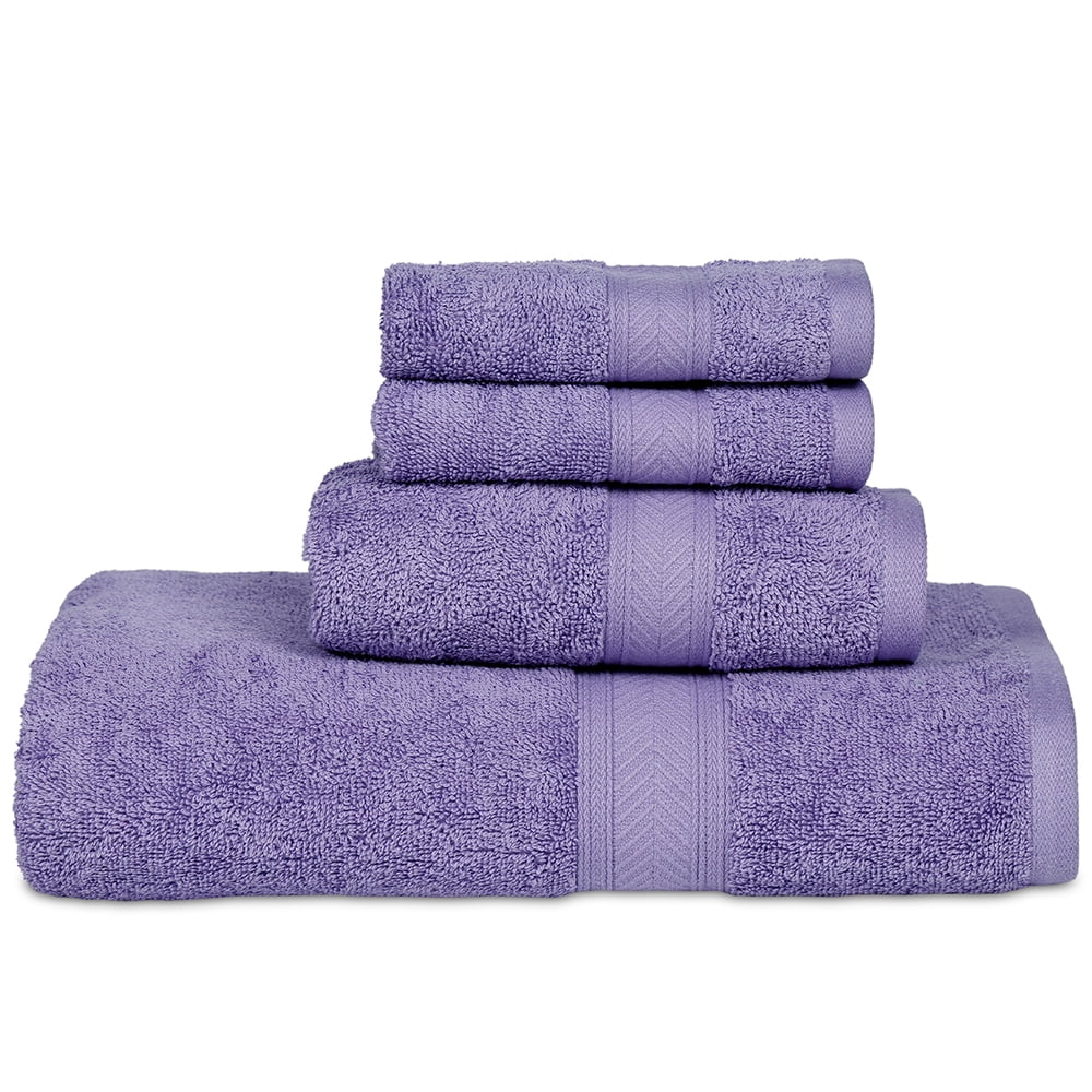 Casa Lino 4Pc Bath Towel Set 100 Cotton, 1 Bath Towel, 1 Wash Cloth