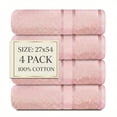thumbnail image 1 of Casa Lino 4Pc Premium Bath Towels (54" x 27") - 100% Cotton, 400GSM, Ultra Soft & Absorbent (Blush), 1 of 6