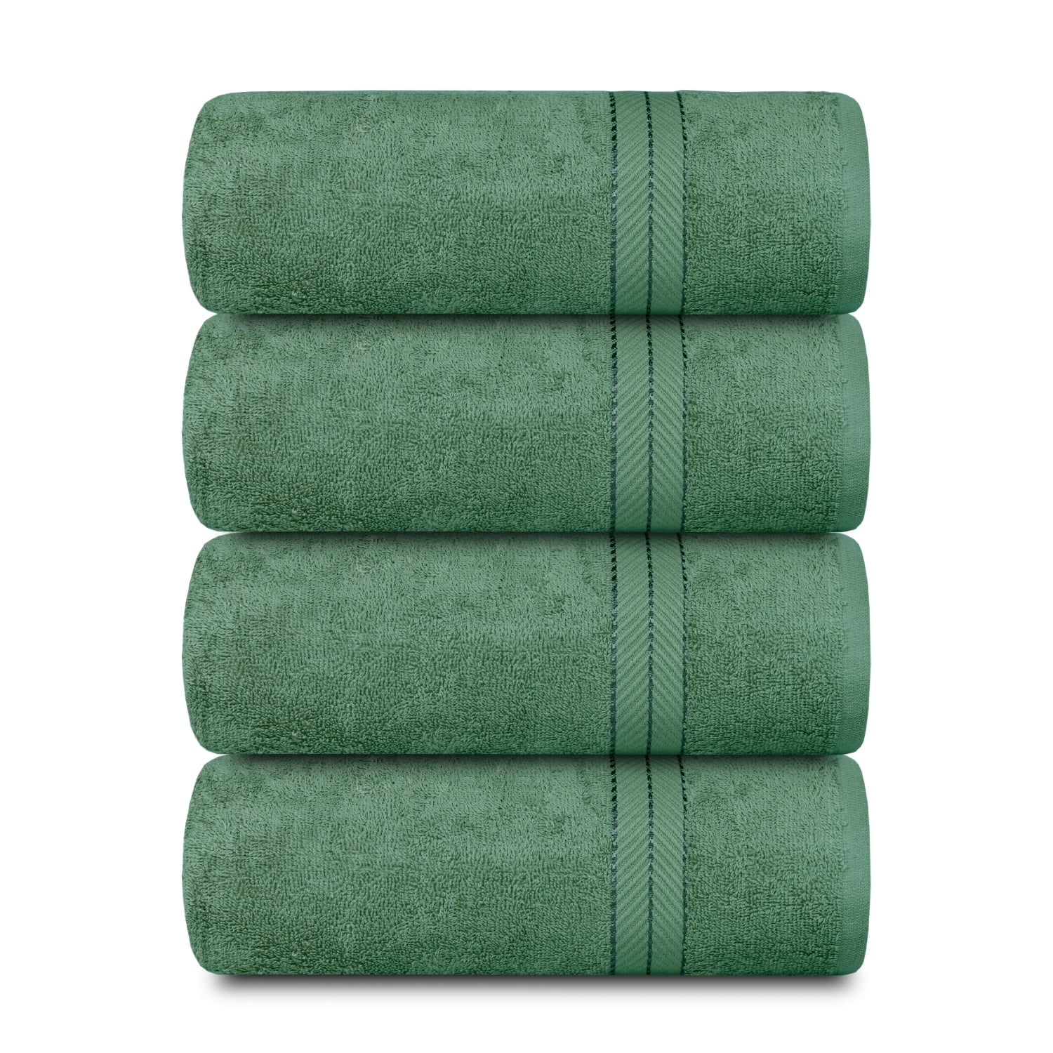 Casa Lino 4Pc Premium Bath Towels (54" x 27") - 100% Cotton, 400GSM, Ultra Soft & Absorbent (Green)