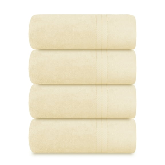 Casa Lino 4Pc Premium Bath Towels (54" x 27") - 100% Cotton, 400GSM, Ultra Soft & Absorbent (Cream)