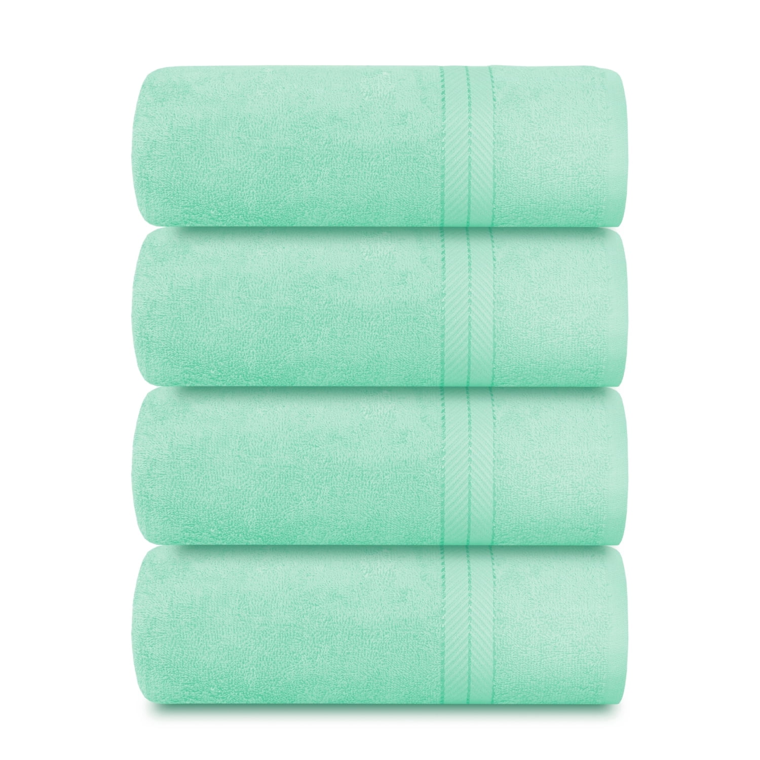 Casa Lino 4Pc Premium Bath Towels (54" x 27") - 100% Cotton, 400GSM, Ultra Soft & Absorbent (Sky Blue)