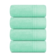 Casa Lino 4Pc Premium Bath Towels (54" x 27") - 100% Cotton, 400GSM, Ultra Soft & Absorbent (Sky Blue)