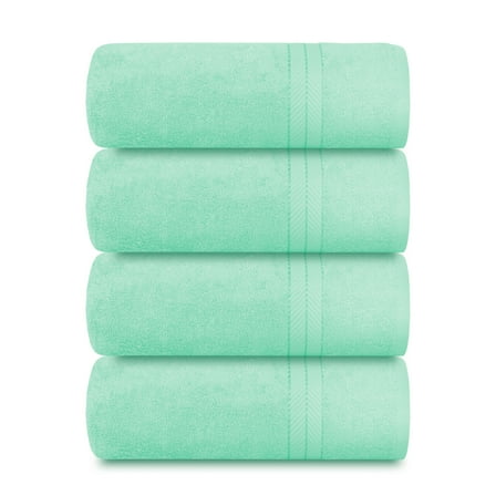 Casa Lino 4Pc Premium Bath Towels (54" x 27") - 100% Cotton, 400GSM, Ultra Soft & Absorbent (Sky Blue)