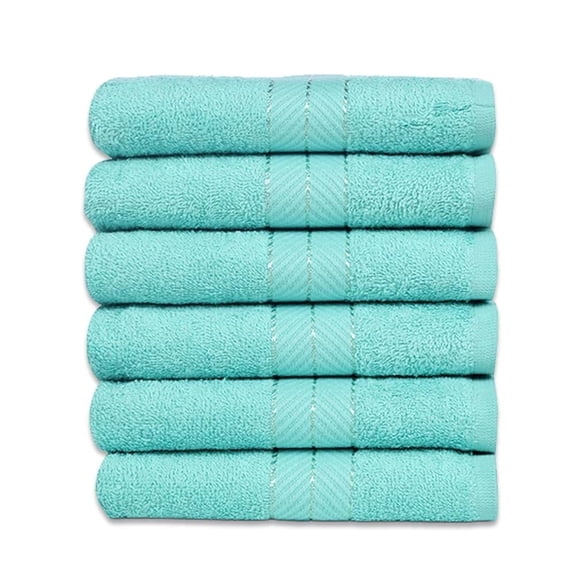 Casa Lino 6Pc Hand Towels for Gym & Spa (24" x 16") 100% Cotton, 400GSM, Ultra Soft & Absorbent (Fresh Mint)
