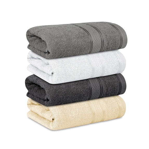 Casa Lino 6Pc Hand Towels for Gym & Spa (24" x 16") 100% Cotton, 400GSM, Ultra Soft & Absorbent (Multicolor)