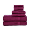thumbnail image 1 of Casa Lino 8Pc Premium Bath Towel Set (2 Bath Towels, 4 Washcloths, 2 Hand Towels) - 100% Cotton, 400GSM & Ultra Absorbent (Prune), 1 of 7