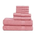 thumbnail image 1 of Casa Lino 8Pc Premium Bath Towel Set (2 Bath Towels, 4 Washcloths, 2 Hand Towels) - 100% Cotton, 400GSM & Ultra Absorbent (Soft Berry), 1 of 7