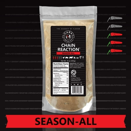 Casa M Spice Co® Chain Reaction® Season-All — Gourmet All Purpose Seasoning • Low Sodium • Low Salt • No MSG • Gluten Free • Keto Friendly BBQ Spices and Seasonings and Dry Rubs