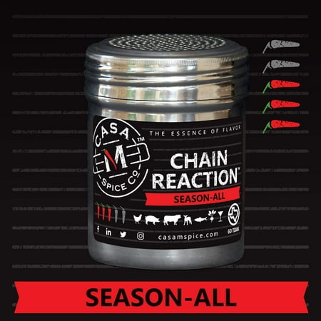 Casa M Spice Co® Chain Reaction® Season-All — Gourmet All Purpose Seasoning • Low Sodium • Low Salt • No MSG • Gluten Free • Keto Friendly BBQ Spices and Seasonings and Dry Rubs