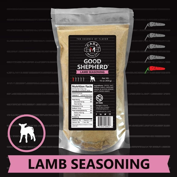 Casa M Spice Co® Good Shepherd® Lamb Seasoning — Gourmet Lamb Chop Prime Rib Seasoning Dry Rub • Very Low Sodium • Low Salt • No MSG • Keto Friendly Lamb Spices and Seasonings