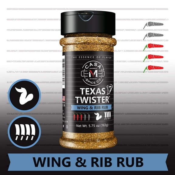 Casa M Spice Co Texas Twister Wing and Rib Rub Plastic Shaker