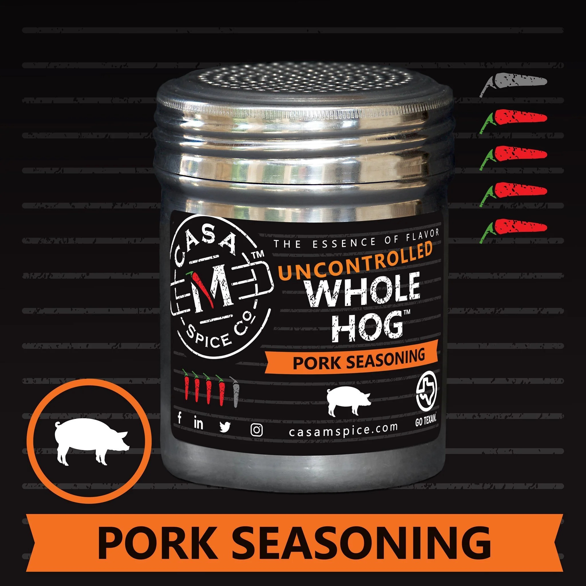Casa M Spice Co® Uncontrolled Whole Hog® Pork Seasoning —Gourmet Pork