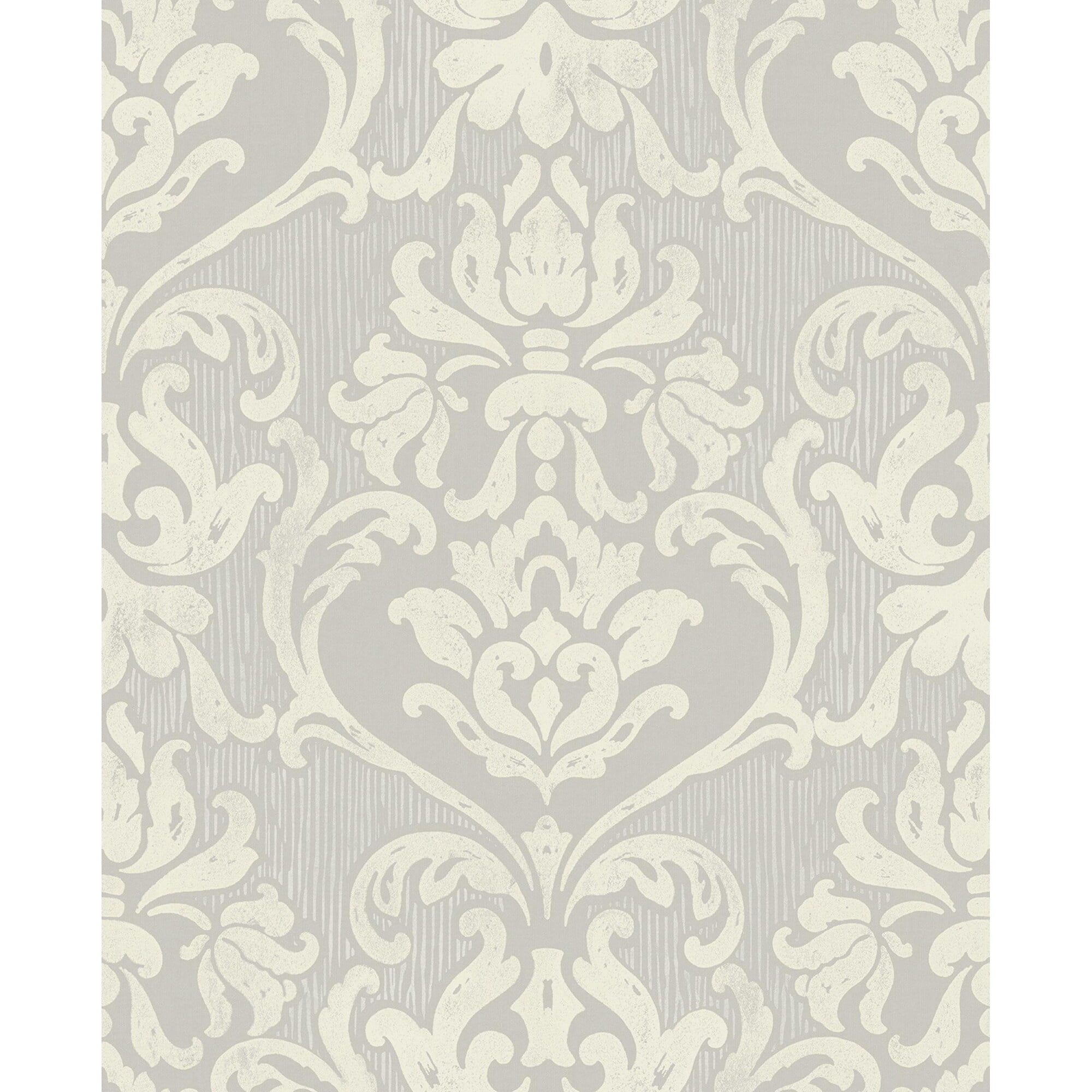 Antique Grey Damask Removable Washable Wallpaper Roll