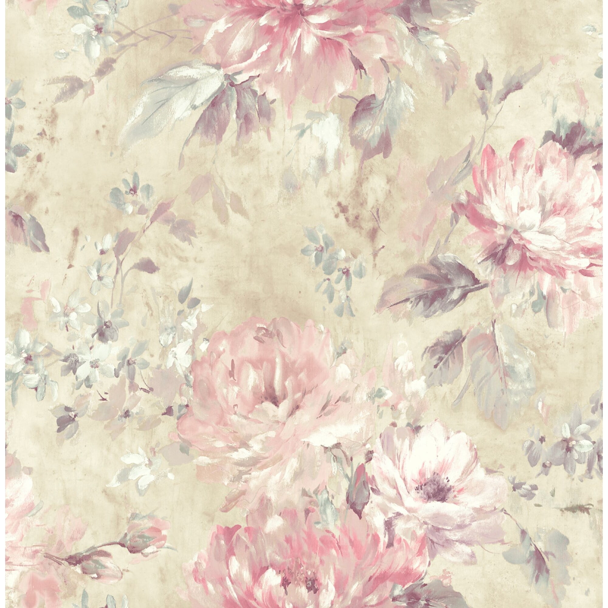 Casa Mia Beige and Multicolor Floral Non-Pasted Wallpaper Roll