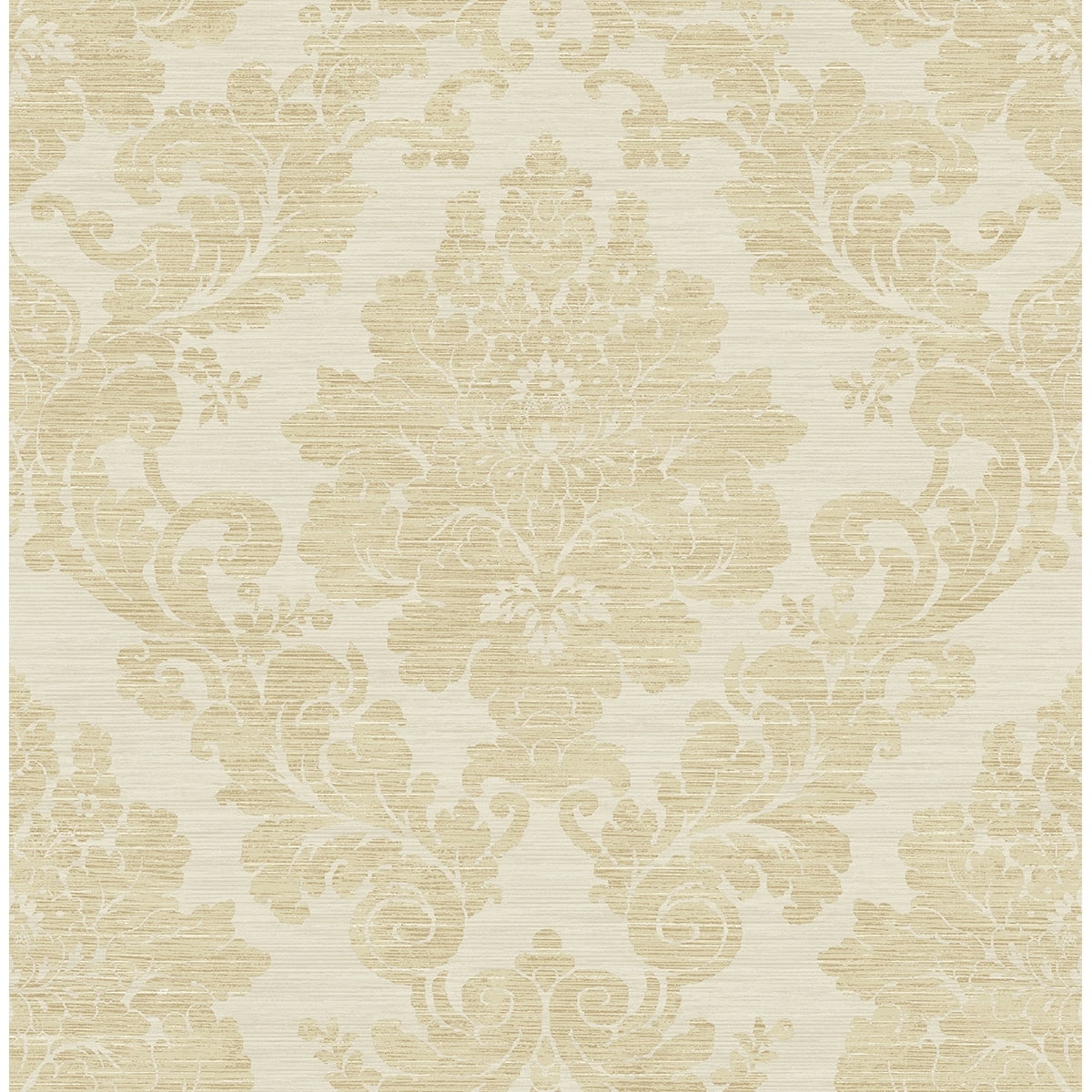 Prestigious Gold and Beige Damask Non-Pasted Wallpaper Roll
