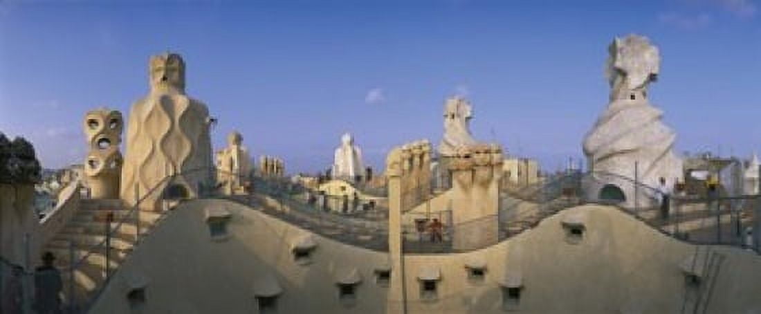 Casa Mila Barcelona Spain Canvas Art - Panoramic Images (15 x 6)