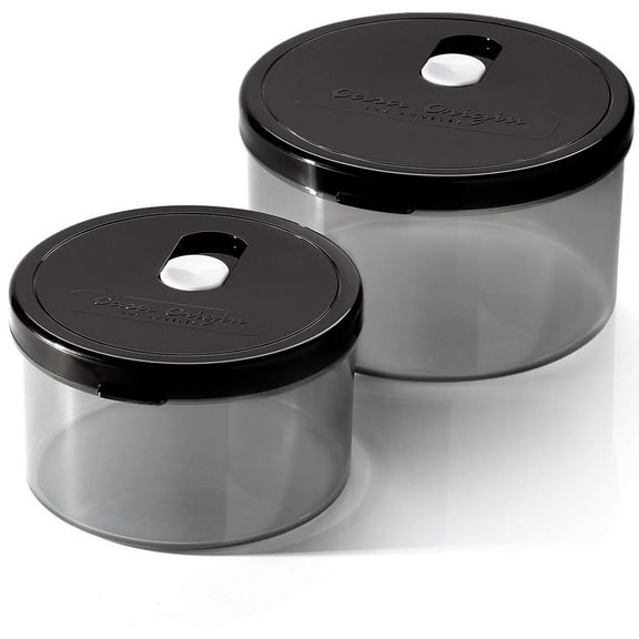 Casa Origin Microwavable Food Containers with Lid, 2 Pieces - Round (Black)