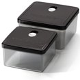 thumbnail image 1 of Casa Origin Microwavable Food Containers with Lid, 2 Pieces - Square (Black), 1 of 8