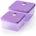 thumbnail image 1 of Casa Origin Microwavable Food Containers with Lid, 2 Pieces - Square (Purple), 1 of 8