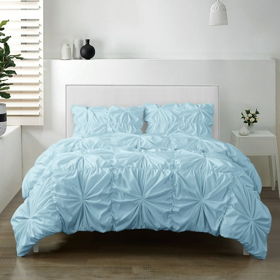 Casa Pintuck 3pc Coverlet Set Light Blue King