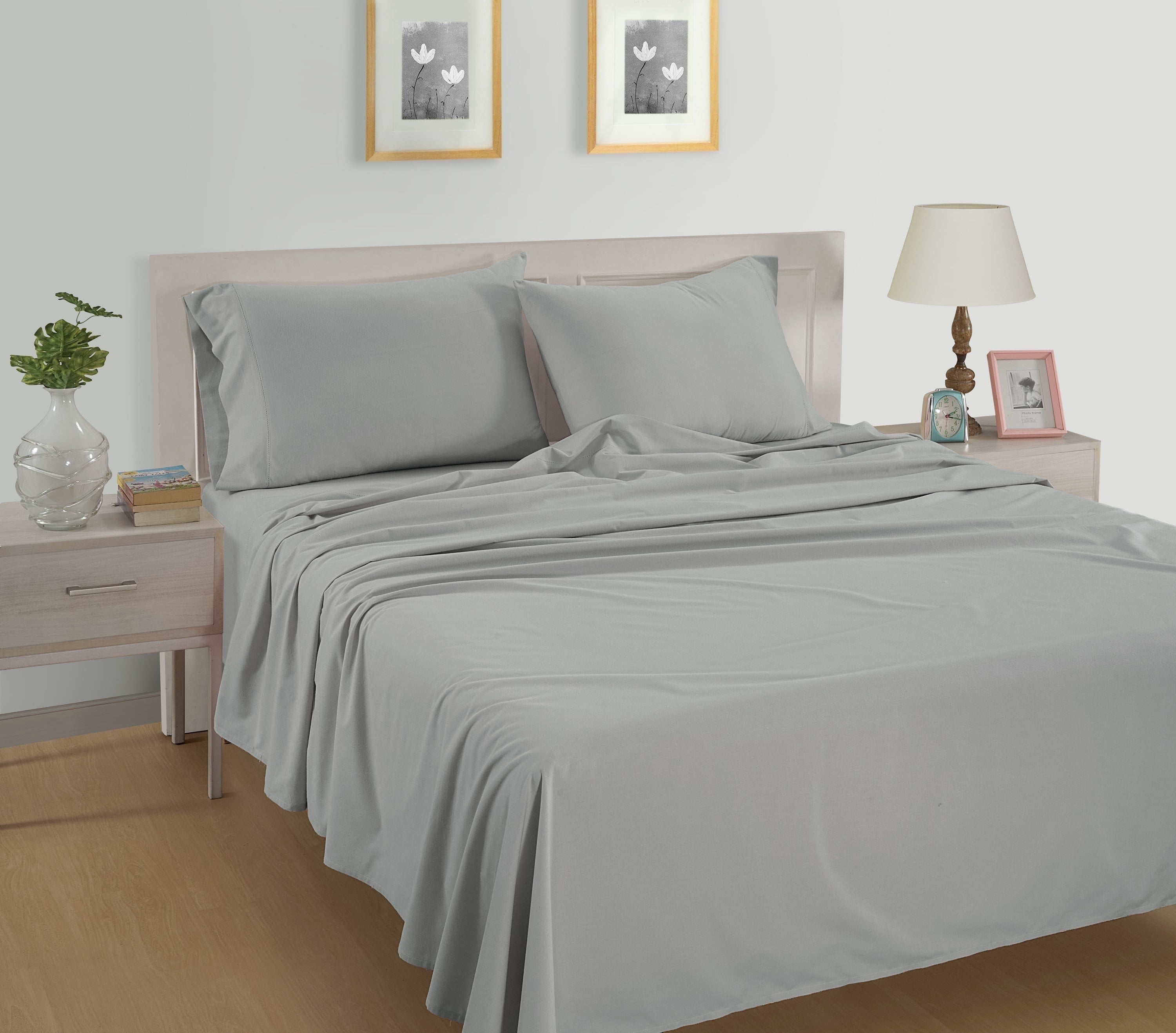 Pure Sheets Casa Platino 100% Cotton 3 Piece Pure Percale Twin Size Bed Sheets Set ...
