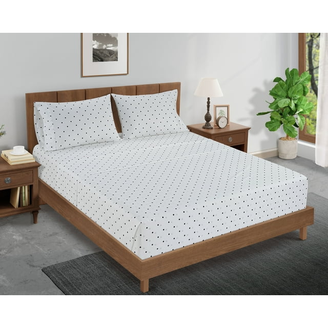 Casa Platino 100 Cotton 4 Piece Percale Queen Size Bed Sheets Set