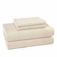 thumbnail image 1 of Casa Platino 600 Thread Count Twin Sheet Set – 6 Piece 100% Cotton Sheets, Everyday Luxury, Soft, Low Pill, 15” Deep Pocket Elasticized Fitted Sheet, Machine Washable – Ivory, 1 of 8