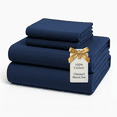 thumbnail image 1 of Casa Platino 100% Cotton Full Flannel Bed Sheet Set 4 Piece Deep Pocket Fitted Sheets, Estate Blue, 1 of 8