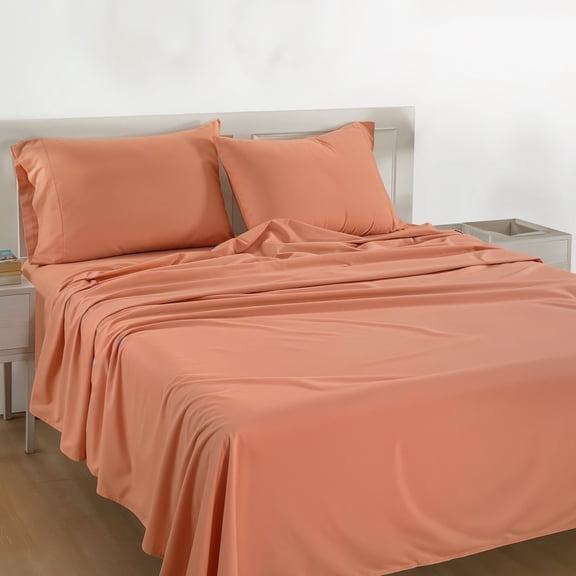 Casa Platino 100% Cotton Sheets – 4 Piece Crisp Lightweight Full Size Percale Sheets for Any Season, 15” Deep Pocket Full Size Sheet, Machine Washable – Linen