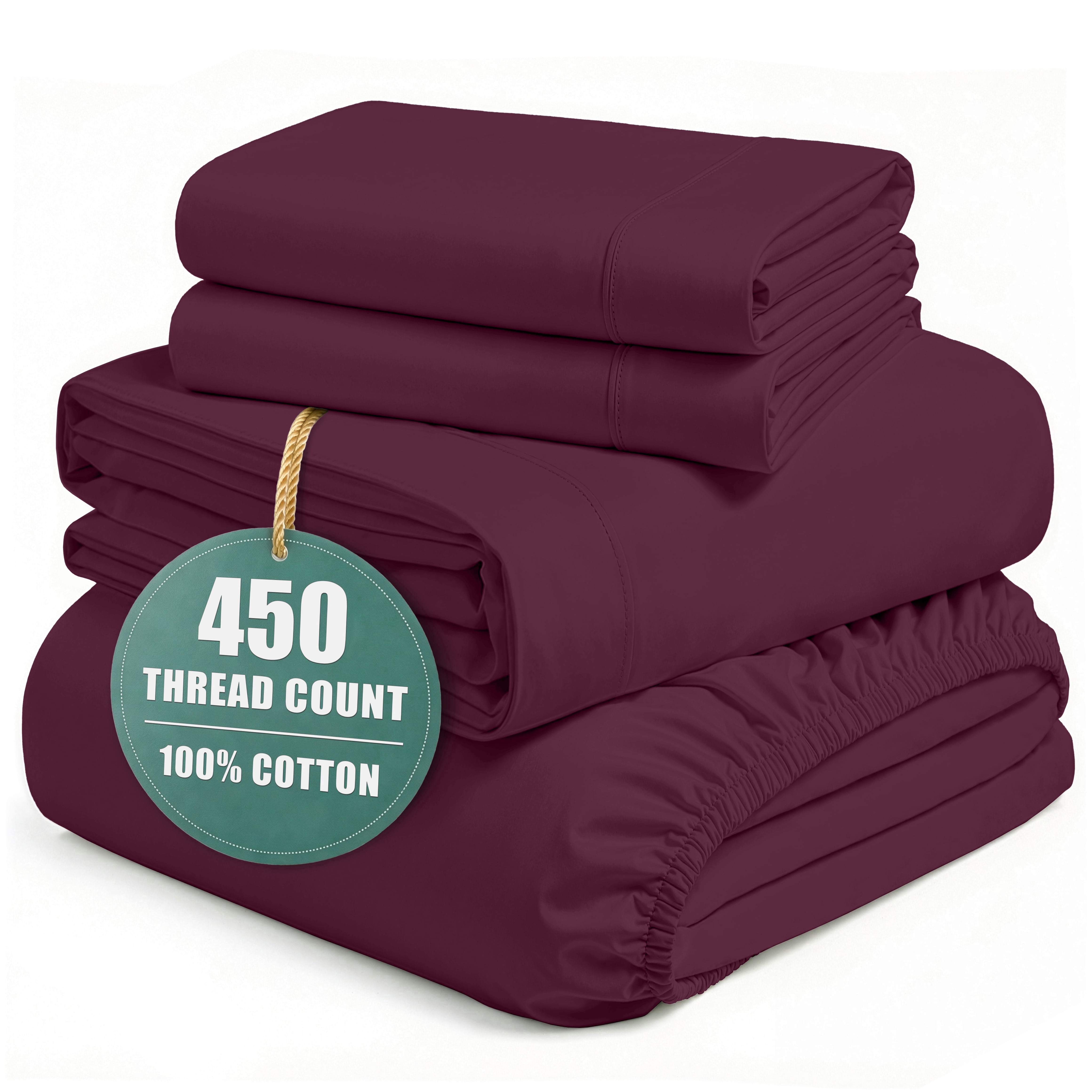 Casa Platino 100% Cotton King Size Bed Sheets, 450 TC, Ultra Soft ...