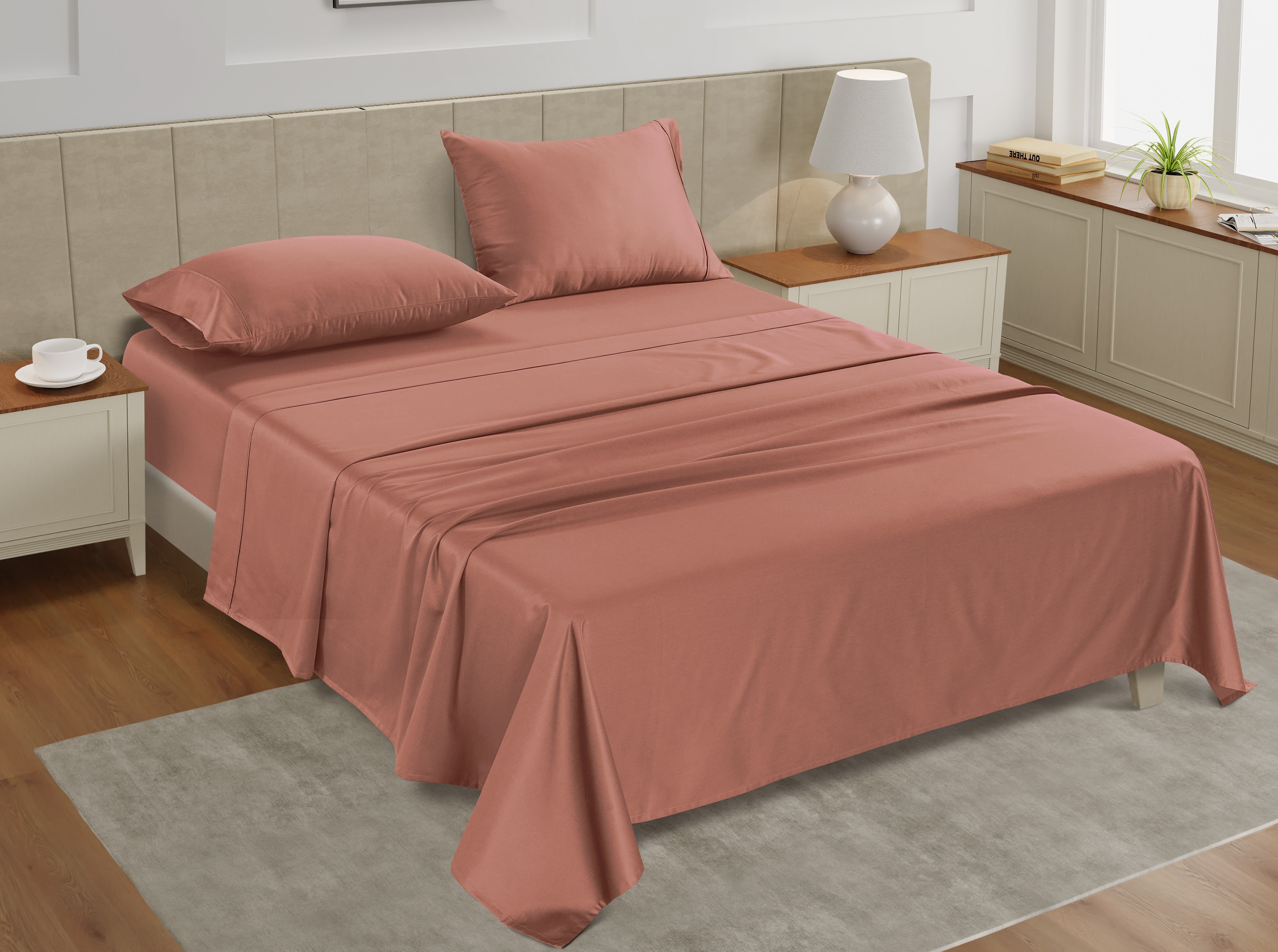 Casa Platino 100 Cotton Sateen Queen Sheet Set, Breathable & Cooling