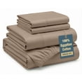 thumbnail image 1 of Casa Platino 100% Egyptian Cotton Sheets King Size Set – Premium Hotel Sateen Finish for All Seasons, Eco Friendly Sustainably Produced No Pill Fade Resistant 15" Deep Pocket – Taupe, 1 of 8