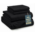 thumbnail image 1 of Casa Platino 100% Egyptian Cotton Sheets King Size Bed Set – Buttery Soft & Silky Sateen Weave for Winter Sleep Comfort, Snug Fit 15" Deep Pocket, Hotel Comfort at Home – Black, 1 of 8
