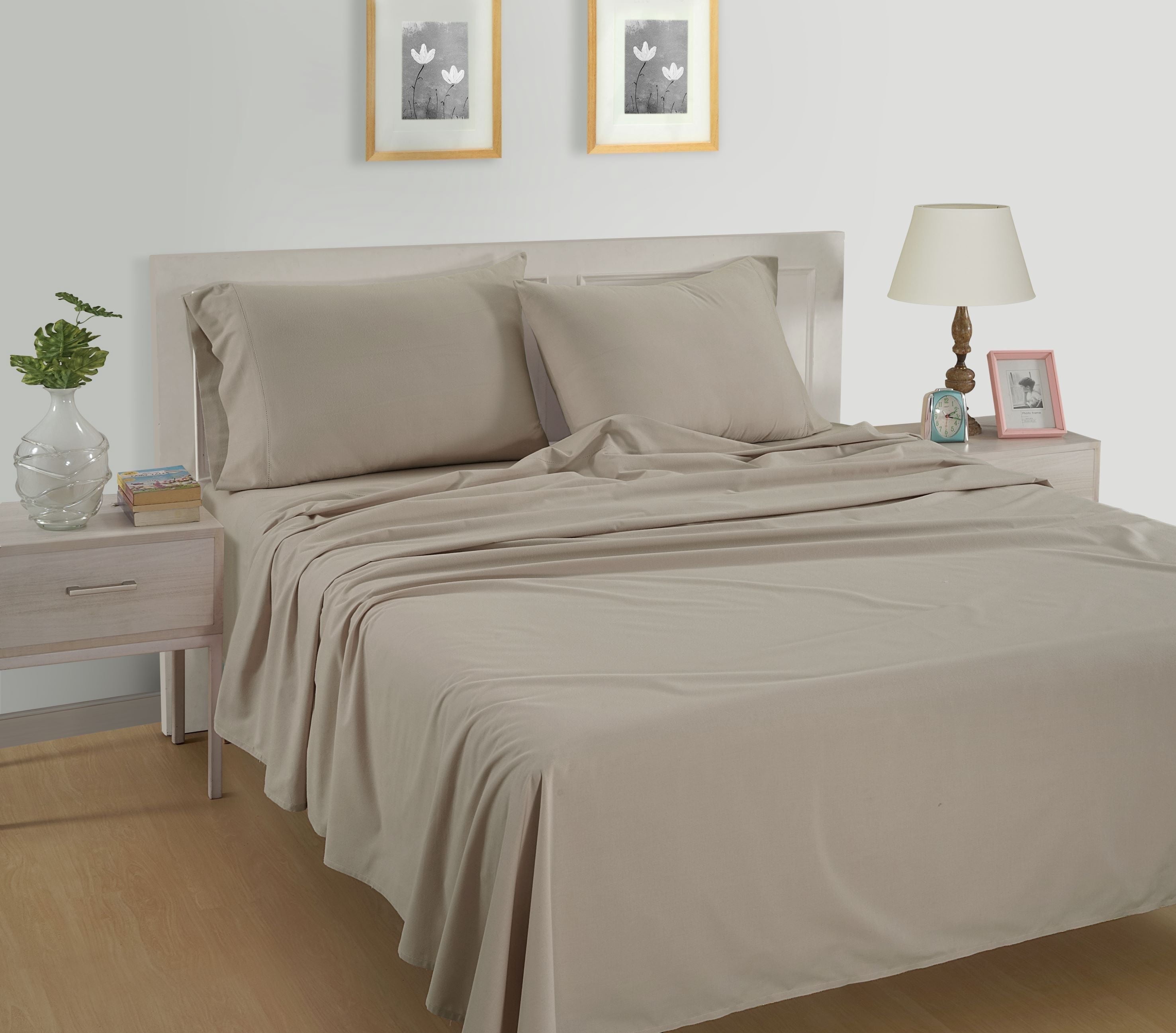 Casa Platino King Size Bed Sheet Set – Long-Staple 100% Cotton Cooling Sheets, Hotel Luxury Soft Percale King Sets, Low Pill, 15” Deep Pocket – Linen