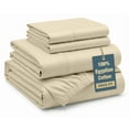 thumbnail image 1 of Casa Platino Queen 100% Egyptian Cotton Sheets Set – Silky Sateen Weave for All-Season Comfort, Ultra-Soft Hotel Luxury Bedding with 15" Queen Fitted Sheet, Easy To Wash – Linen, 1 of 8