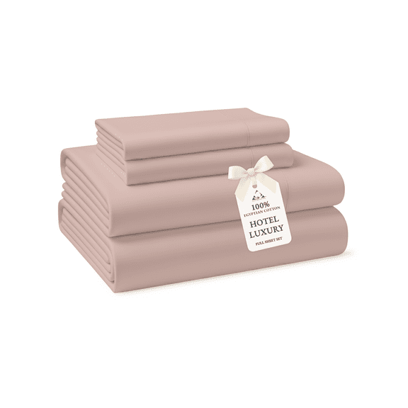 Casa Platino Full Size Bedding Sets – 100% Egyptian Cotton Soft Bed Sheets, Premium Hotel Comfort 15,” Fitted Sheet, Easy Care – Sepia Rose