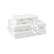 Casa Platino King Sheet Set – 100% Egyptian Cotton Bedding Sheets, Everyday Hotel Style Luxury, Sateen Finish, 15” Deep Pocket, Easy to Wash – White