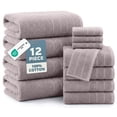 thumbnail image 1 of Casa Platino 12 Piece Bath Towel Set - Includes Bath Towels, Hand Towels & Washcloths - Platinum, 1 of 8