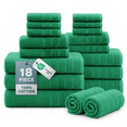 thumbnail image 1 of Casa Platino 18 Piece Cotton Towel Set - Includes 6 Large Bath Towels, 6 Hand Towels & 6 Washcloths - Soft & Quick Dry Towels for Bathroom - Emerald, 1 of 8