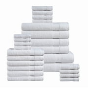 Casa Platino 24 Piece 100% Cotton Towels for Bathroom, 2 Bath Sheets, 2 Large Bath Towels, 2 Gym Towels, 6 Hand Towels, 8 Washcloths & 4 Fingertip Towels - Towny Brown