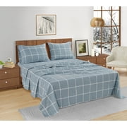 Casa Platino 100% Cotton Flannel Sheet Set 4 Piece Deep Pocket Bedding Sheets, Full Size, Sepia Rose