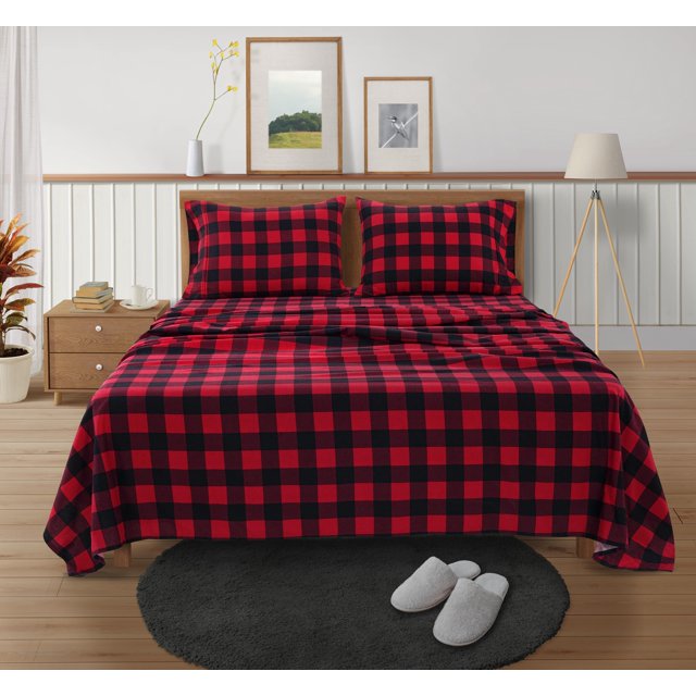 Casa Platino 4 Piece Flannel Sheet Set 100 Cotton Deep Pocket Bed