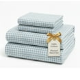 thumbnail image 1 of Casa Platino 4 Piece Flannel Sheet Set, 100% Cotton Deep Pocket Bed Sheets, King Size Blue Polka Dot, 1 of 6